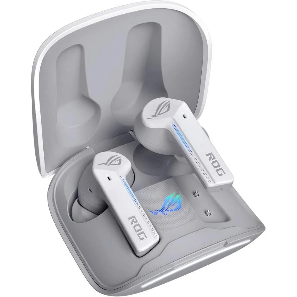 ASUS ROG Cetra True Wireless Gaming Headphones (Low-Latency Bluetooth Earbuds, Active Noise Cancelation, 27-Hour Battery Life, IPX4 Water Resistance, Wireless Charging)- White