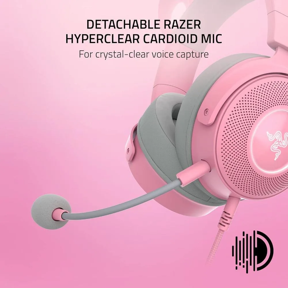 Razer Kraken Kitty V2 Pro Auriculares RGB: orejas intercambiables, iluminación reactiva y micrófono desmontable