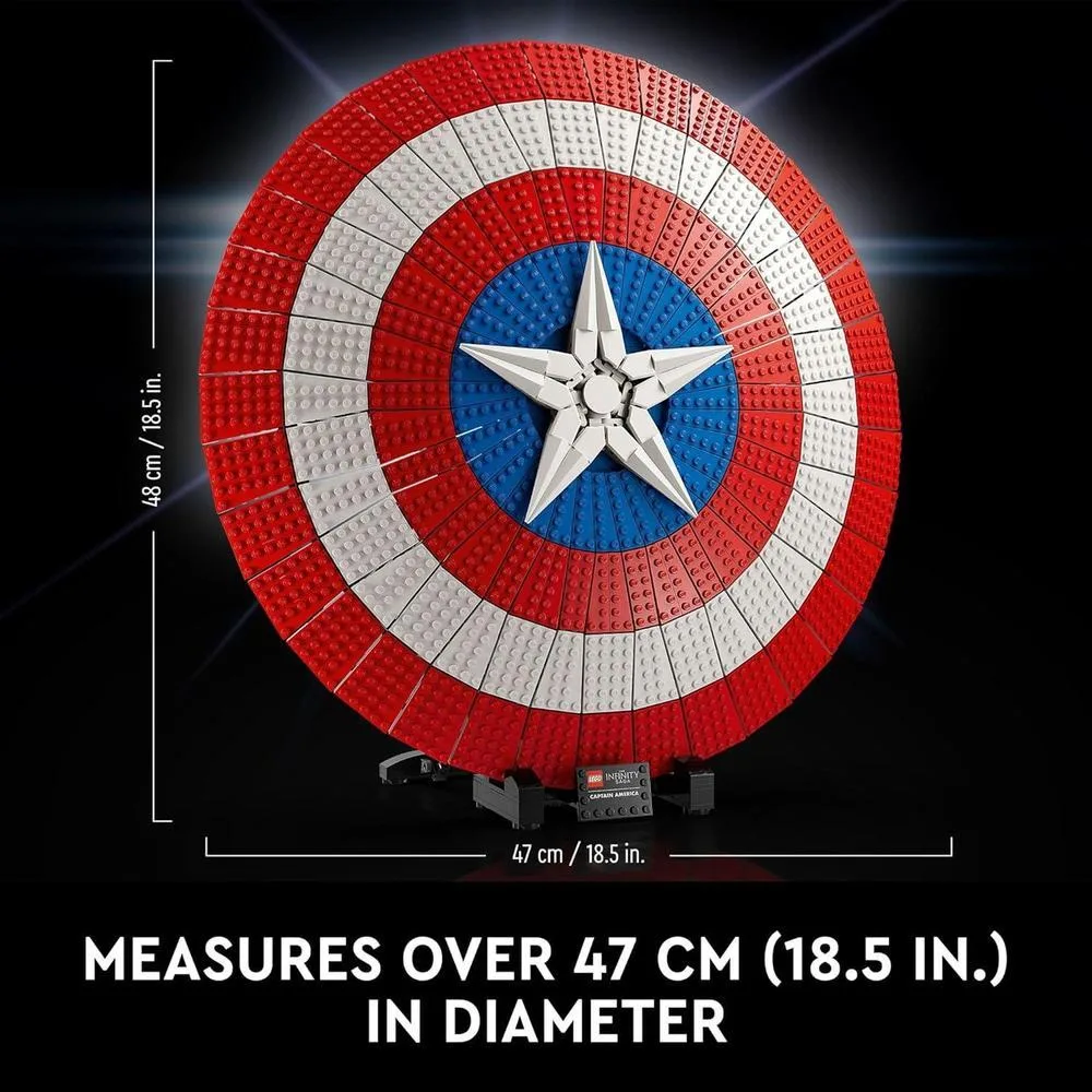 LEGO Marvel Escudo del Capitán América 76262 - Kit de modelo para adultos, réplica coleccionable del icónico escudo