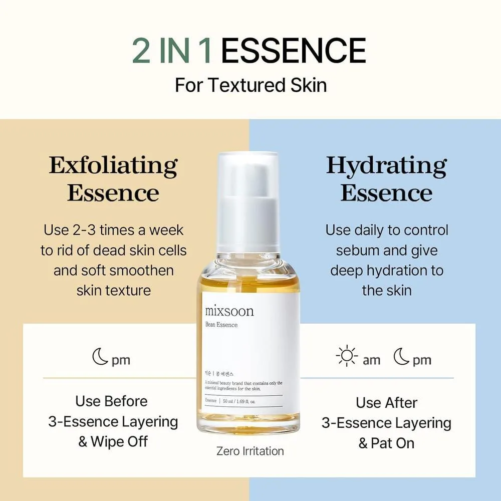 Mixsoon Bean Essence Suero Facial Exfoliante Hidratante 30ml