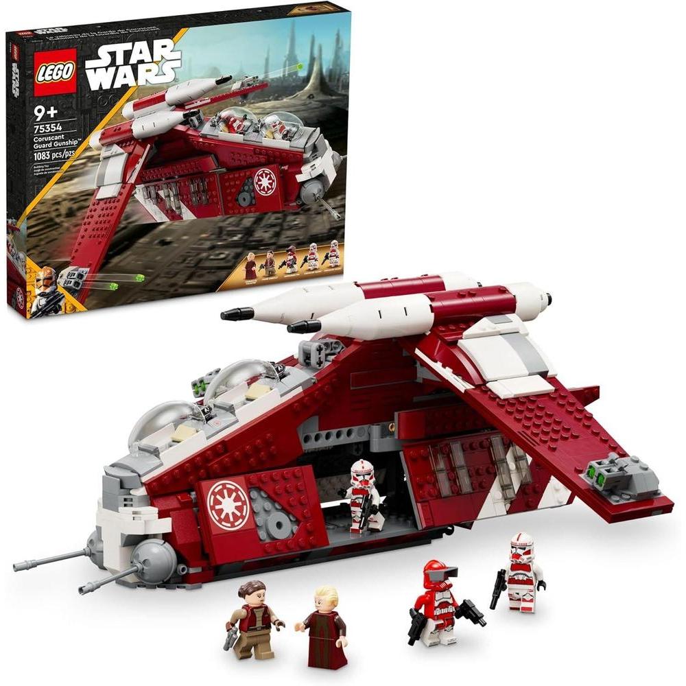 LEGO Star Wars: The Clone Wars Coruscant Guard Gunship 75354 Buildable Star Wars Toy for 9 Year Olds, Gift Idea for Fans Including Chancellor Palpatine, Padme and 3 Clone Trooper Minifigures