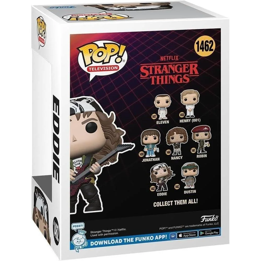Funko POP! TV: Stranger Things - Hunter Eddie con guitarra, figura de vinilo oficial, ideal para fans y coleccionistas