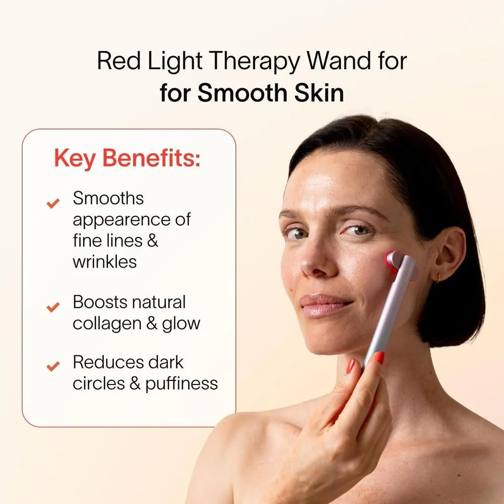 Solawave Varita 4 en 1 para Cuidado Facial - Combina Luz Roja, Masaje, Corriente Galvánica y Calor Terapéutico