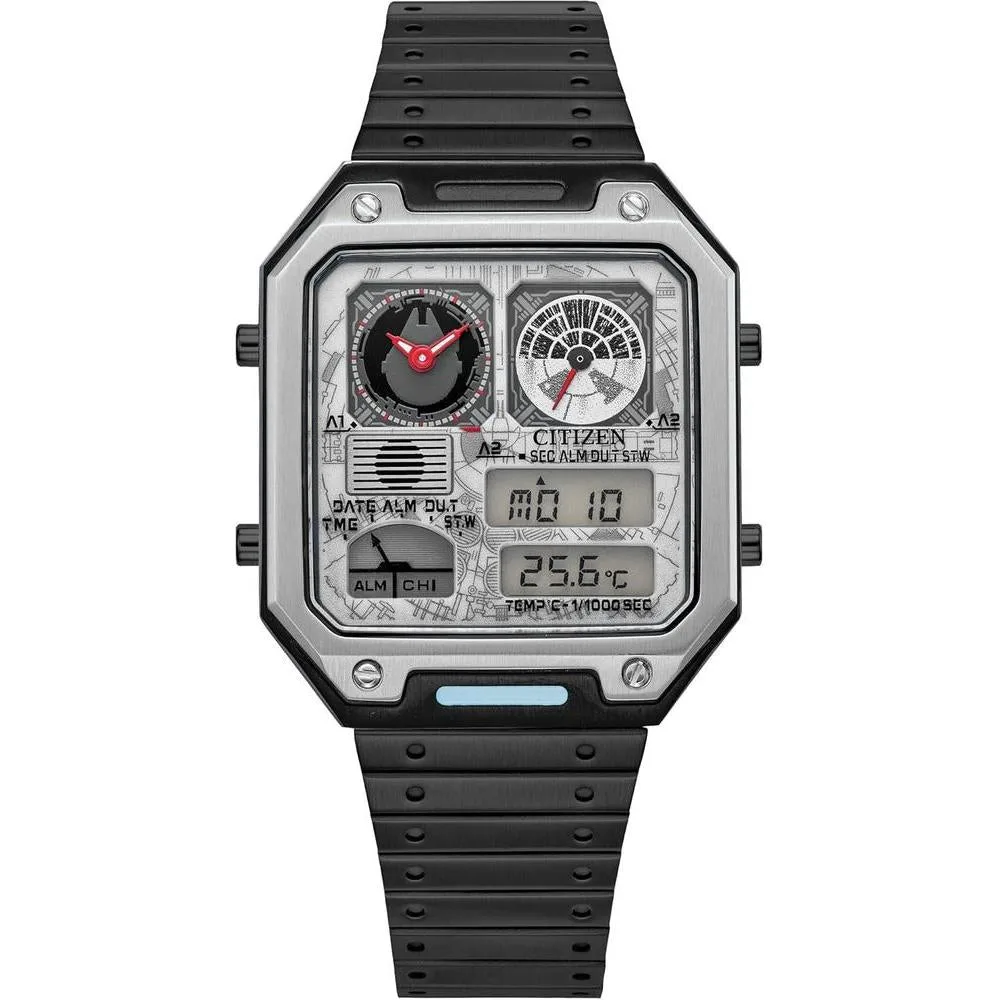 Citizen Men's Star Wars Vintage Ana-Digi Quartz Stainless Steel Watch, Rectangular