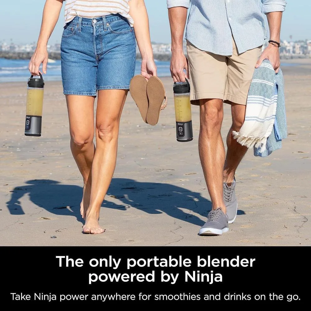Ninja BC151BK Blast Licuadora portátil inalámbrica, personal para batidos, sin BPA, tapa a prueba de fugas, recargable USB-C