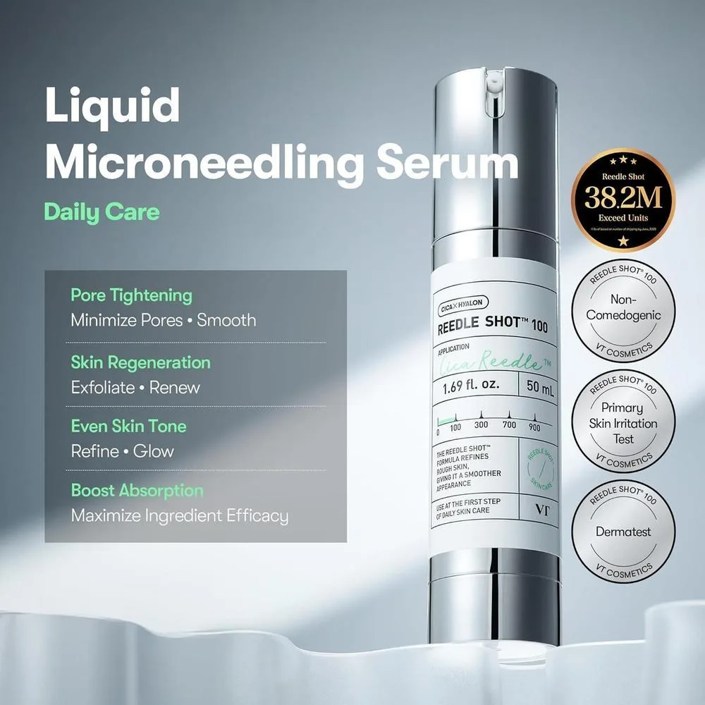 Vt Cosmetics Suero Microneedling Cica Reedle Shot 100 Exfoliación Poros 50ml