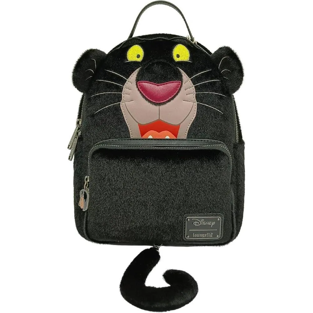Loungefly Disney The Jungle Book Bolso Bagheera, bolso de hombro negro con doble correa para cosplay, elegante y funcional
