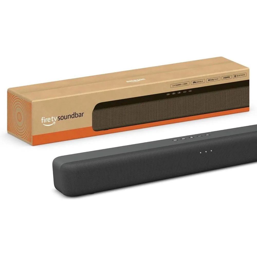 Barra de sonido Fire TV de Amazon con altavoces 2.0, DTS Virtual:X, Dolby Audio y conectividad Bluetooth