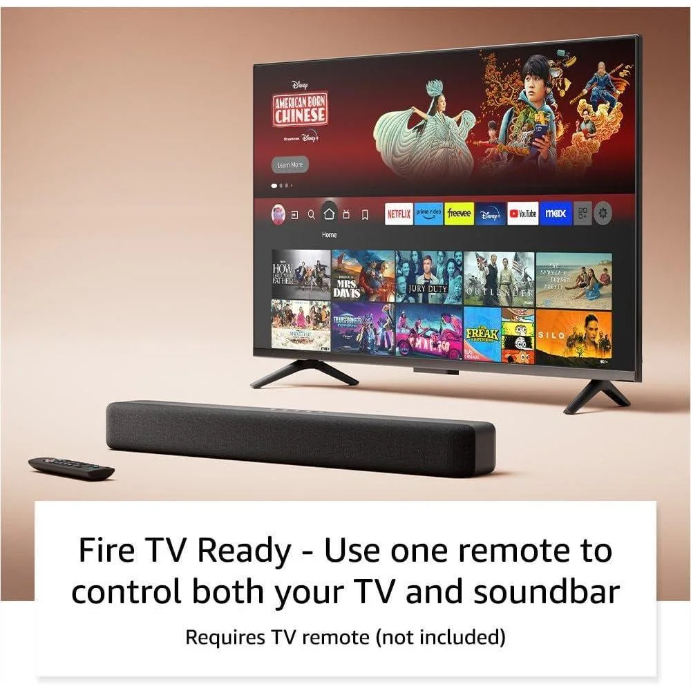 Barra de sonido Fire TV de Amazon con altavoces 2.0, DTS Virtual:X, Dolby Audio y conectividad Bluetooth