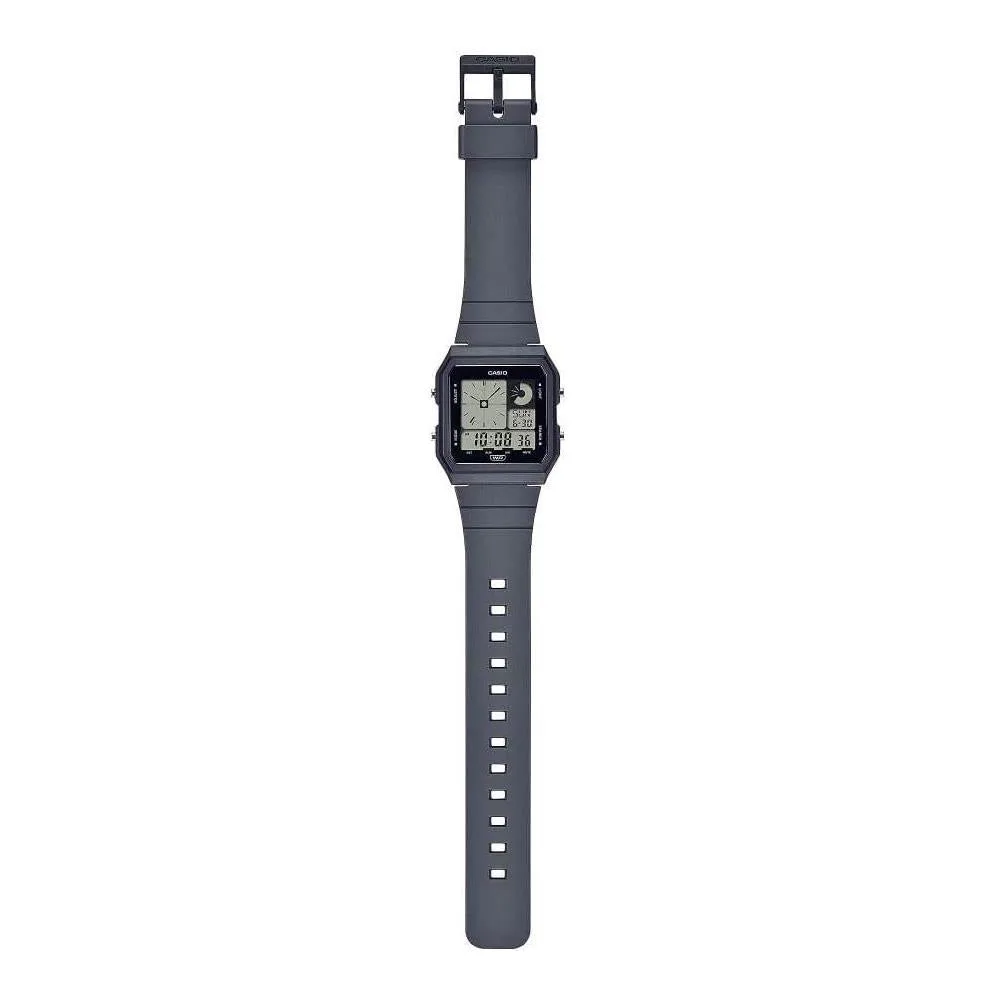Casio Reloj digital con alarma diaria, retroiluminación LED y banda renovable biológica, diseño unisex en color gris