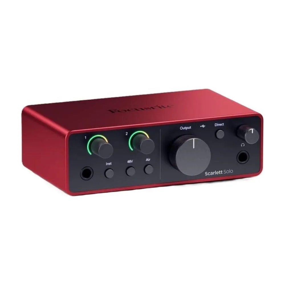 Focusrite Scarlett Solo 4th Gen USB Audio Interface, for the Guitarist, Vocalist, or Producer — High-Fidelity, Studio Quality Recording, and All the Software You Need to Record