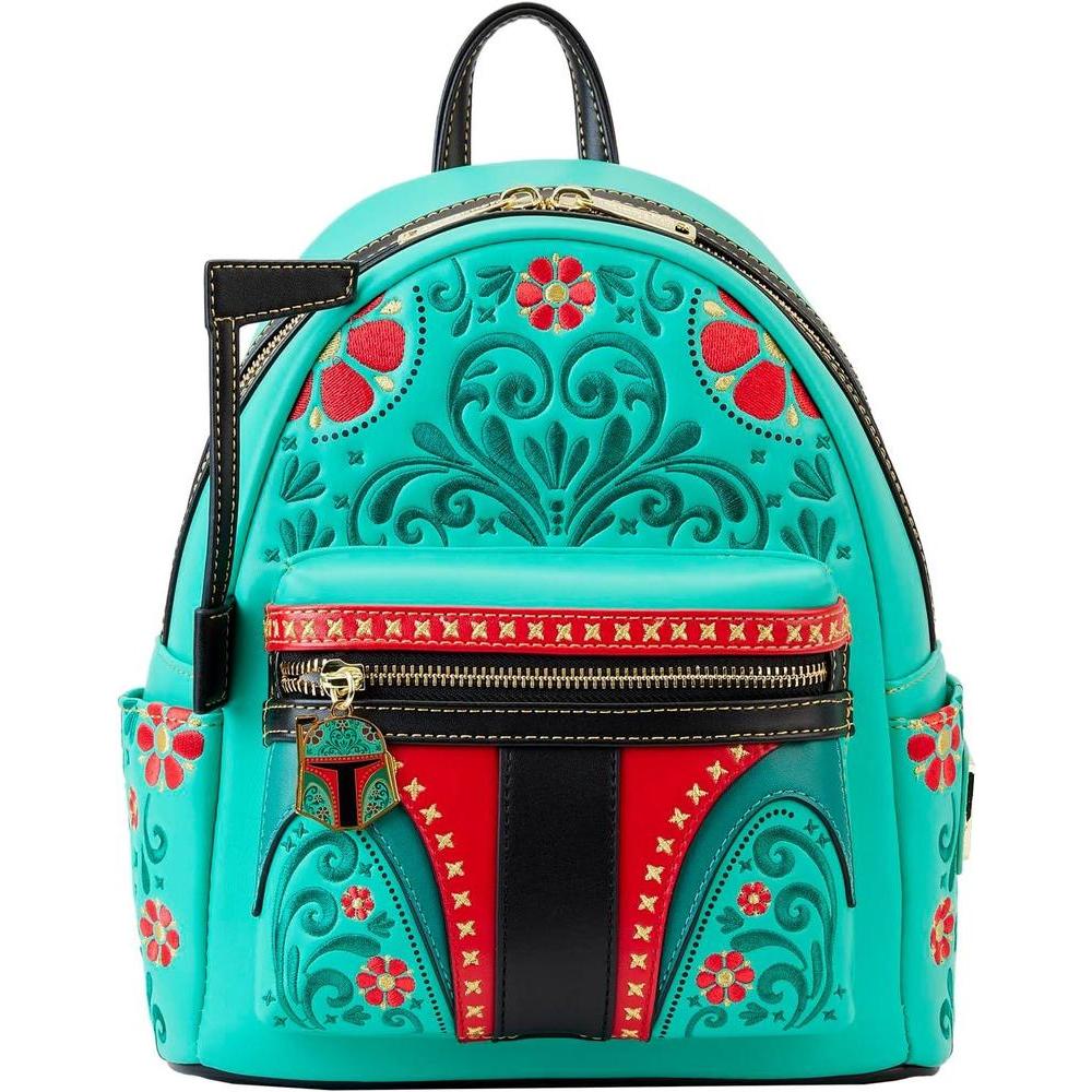Loungefly Star Wars Boba Fett Floral Embroidered Cosplay Womens Double Strap Shoulder Bag Purse