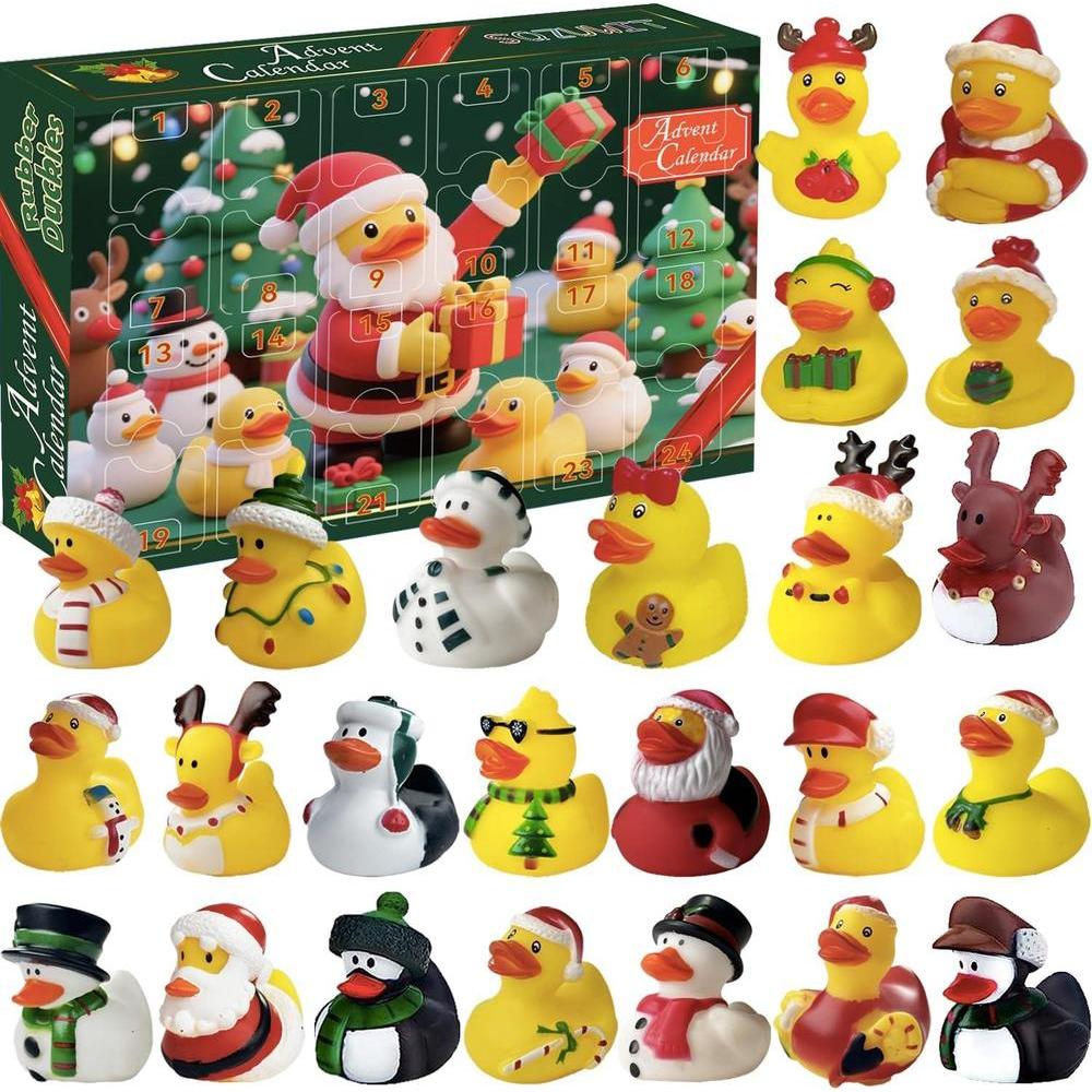 Advent Calendar 2025, Rubber Duckies 24 Days Surprises Gift for Kids Toddlers Boys Girls, Christmas Holiday Countdown Gift for 3-8 Year Old Children Teens