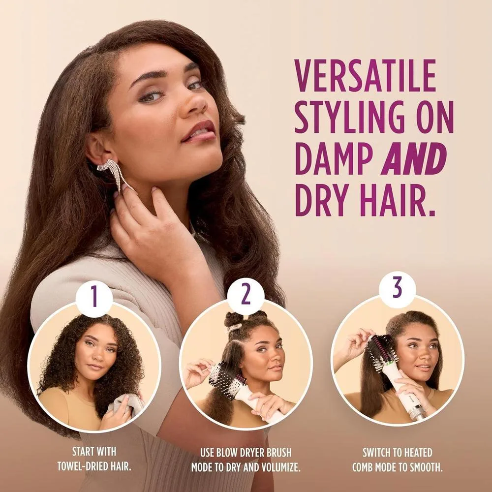 Shark HT212 SmoothStyle peine térmico y cepillo secador, doble modo, adecuado para todo tipo de cabello