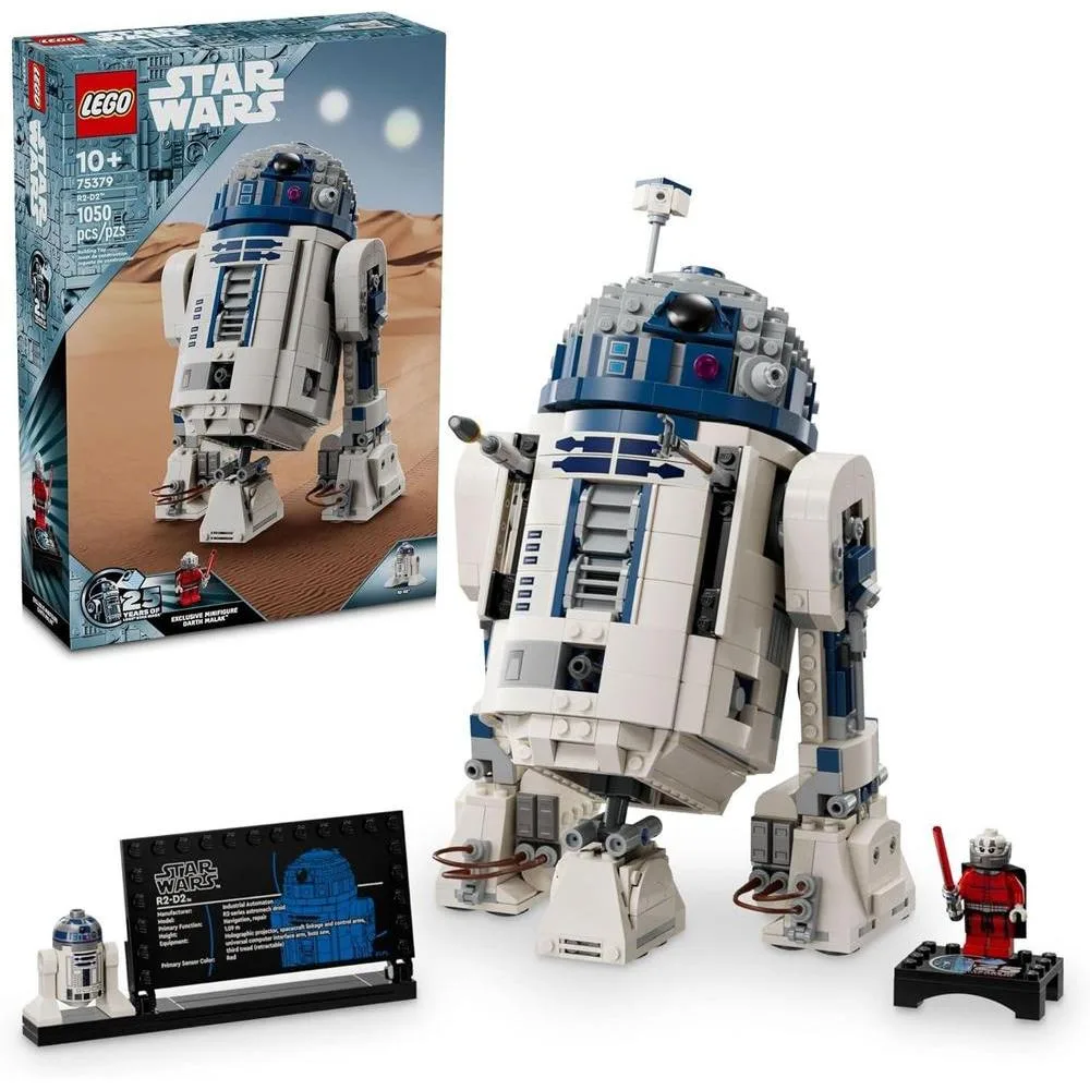 LEGO Star Wars R2-D2 Building Toy Set - Play or Display Star Wars Toy for Boys & Girls, Ages 10+ - Gift Ideas for Kids & Fans - Includes 25th Anniversary Darth Malak Minifigure - 75379