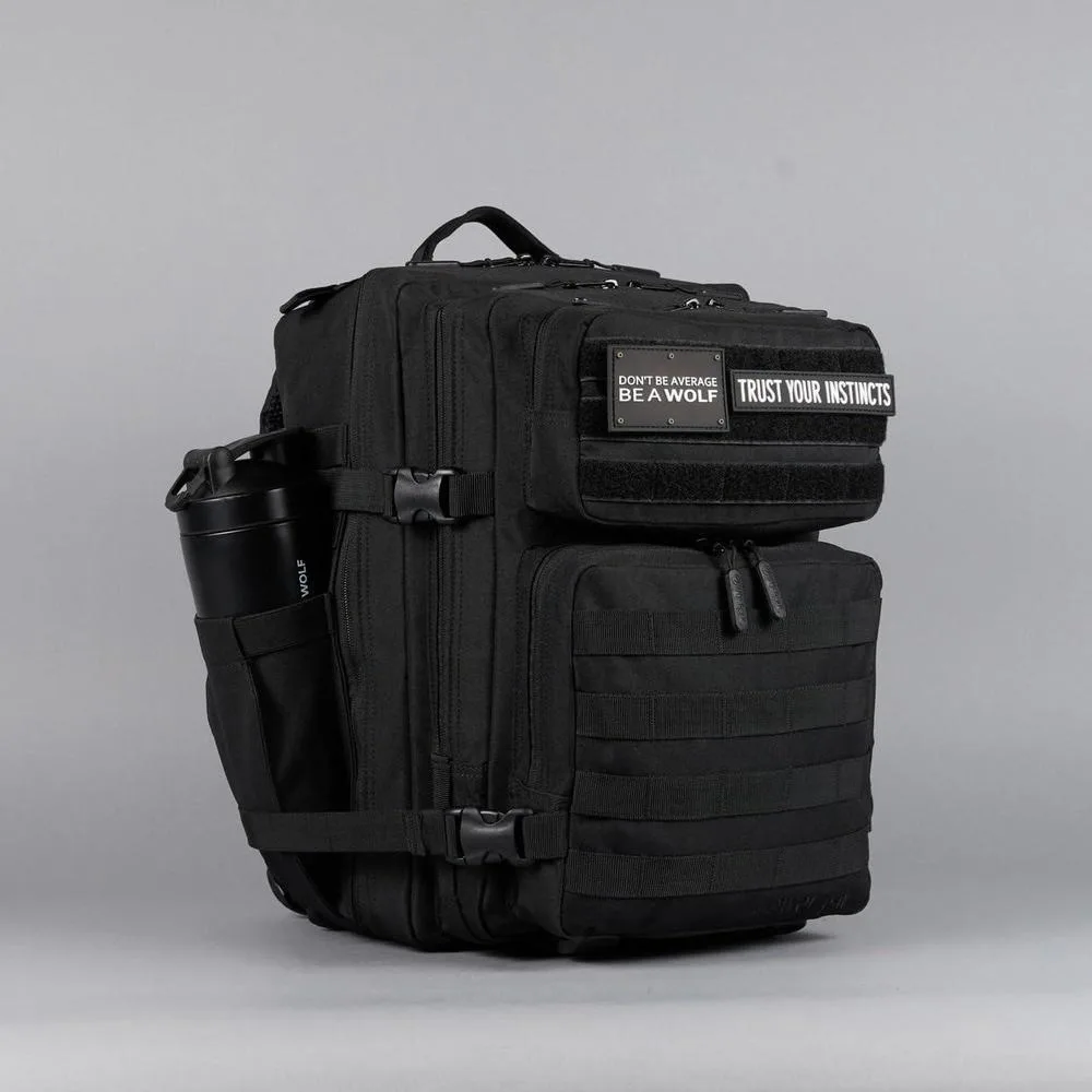 Mochila Táctica 35L WOLFpak en Color Negro con Resistencia al Agua y Personalización con Parches, Ideal para Viajes y Uso Diario