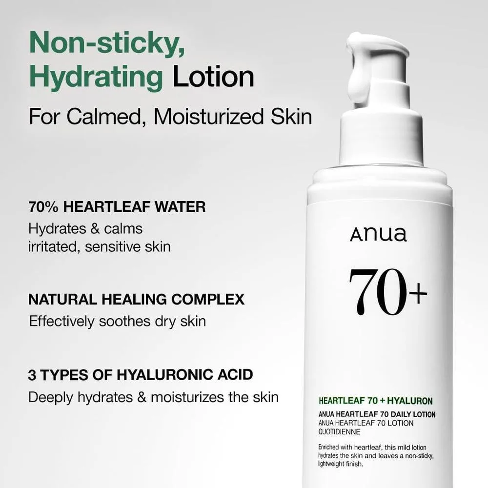 Anua Heartleaf Hidratante Facial con Ácido Hialurónico para Piel Sensible, Cuidado Coreano Ligero