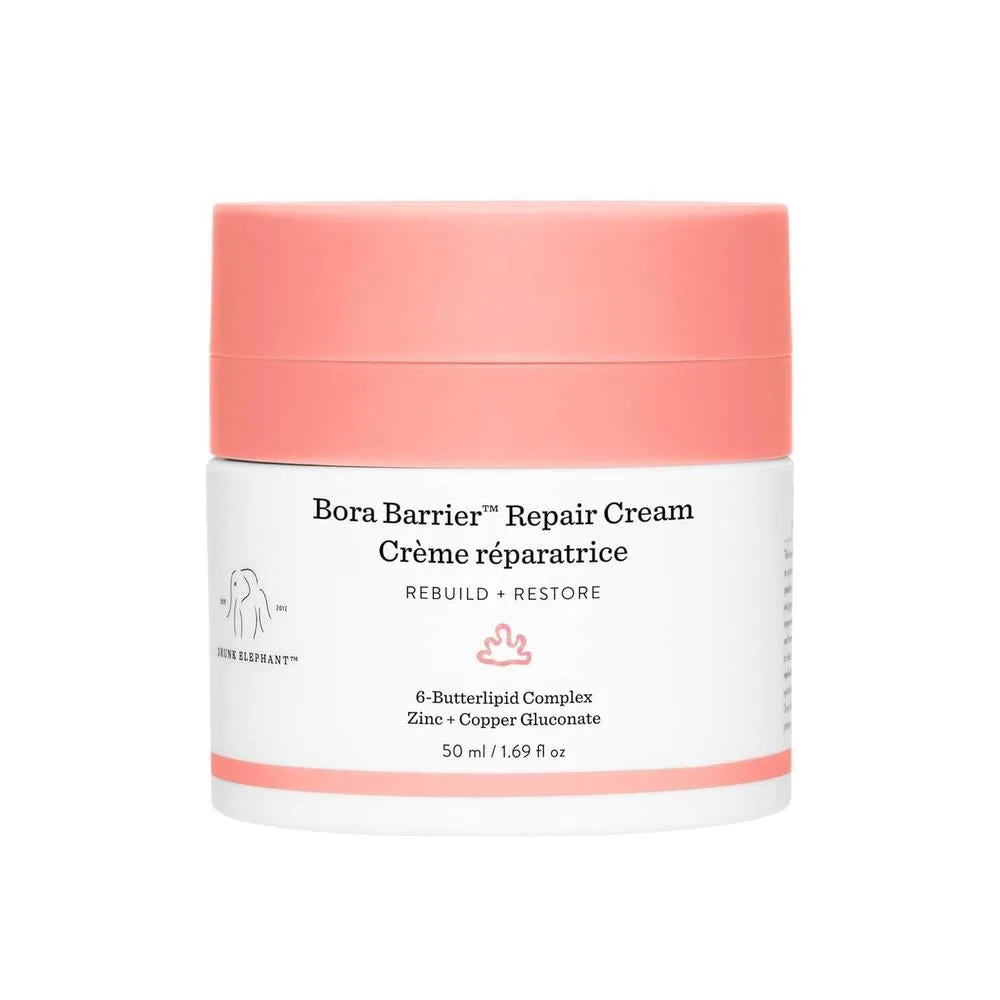 Drunk Elephant Bora Barrier - Crema hidratante ultra rica - Cuidado de la piel clínico limpio - Libre de crueldad animal - Probado por dermatólogos - Libre de aceites esenciales, siliconas y