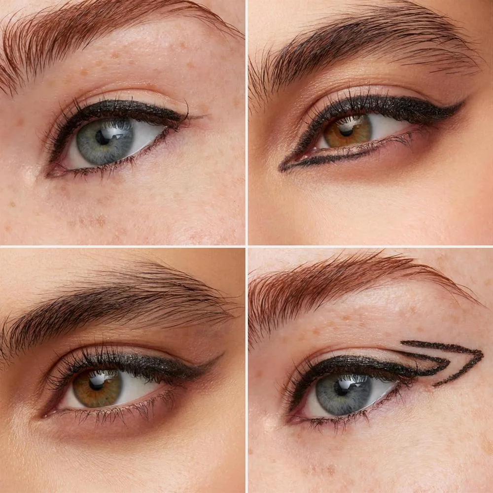 Wonderskin Eyeliner de larga duración, delineador resistente al agua y manchas con efecto glitter. Tecnología TruGlide para aplicación precisa