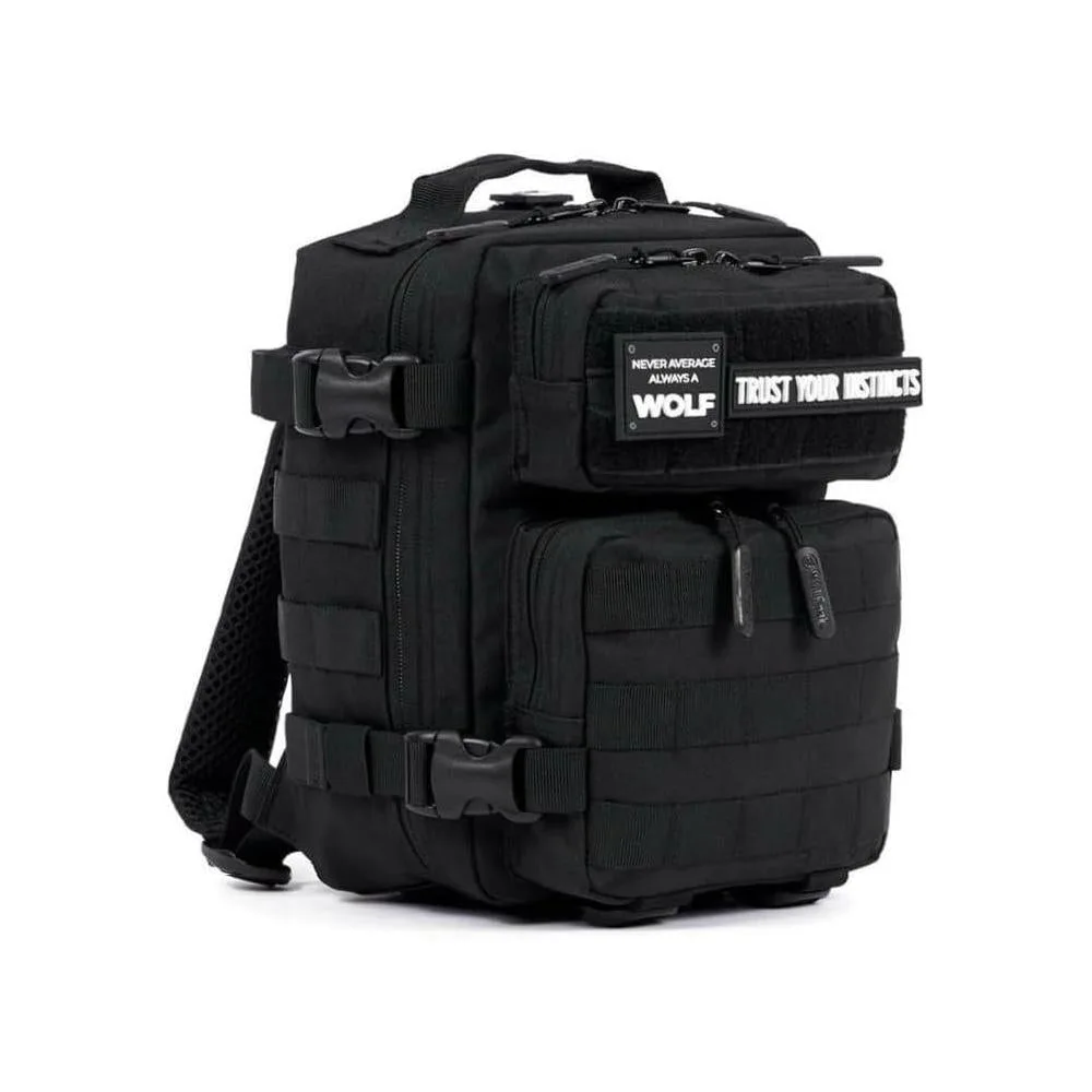 WOLFpak Mochila Mini Negro de Material Resistente al Agua y Personalizable para Uso Diario y Viajes