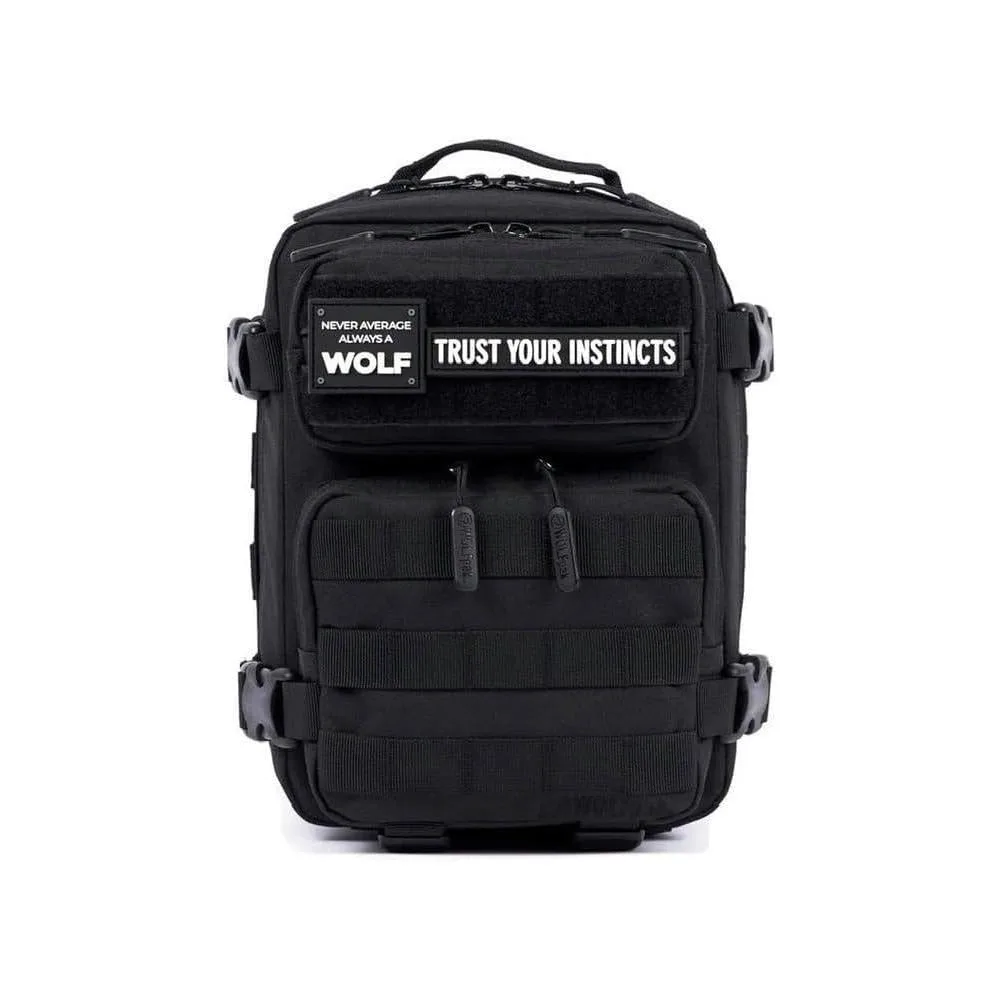 WOLFpak Mochila Mini Negro de Material Resistente al Agua y Personalizable para Uso Diario y Viajes