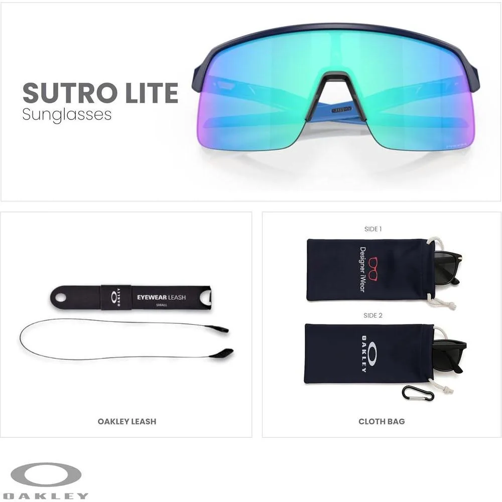 Oakley Sutro Lite OO9463 - Lentes de sol rectangulares unisex con paquete de correa y kit de accesorios de diseñador