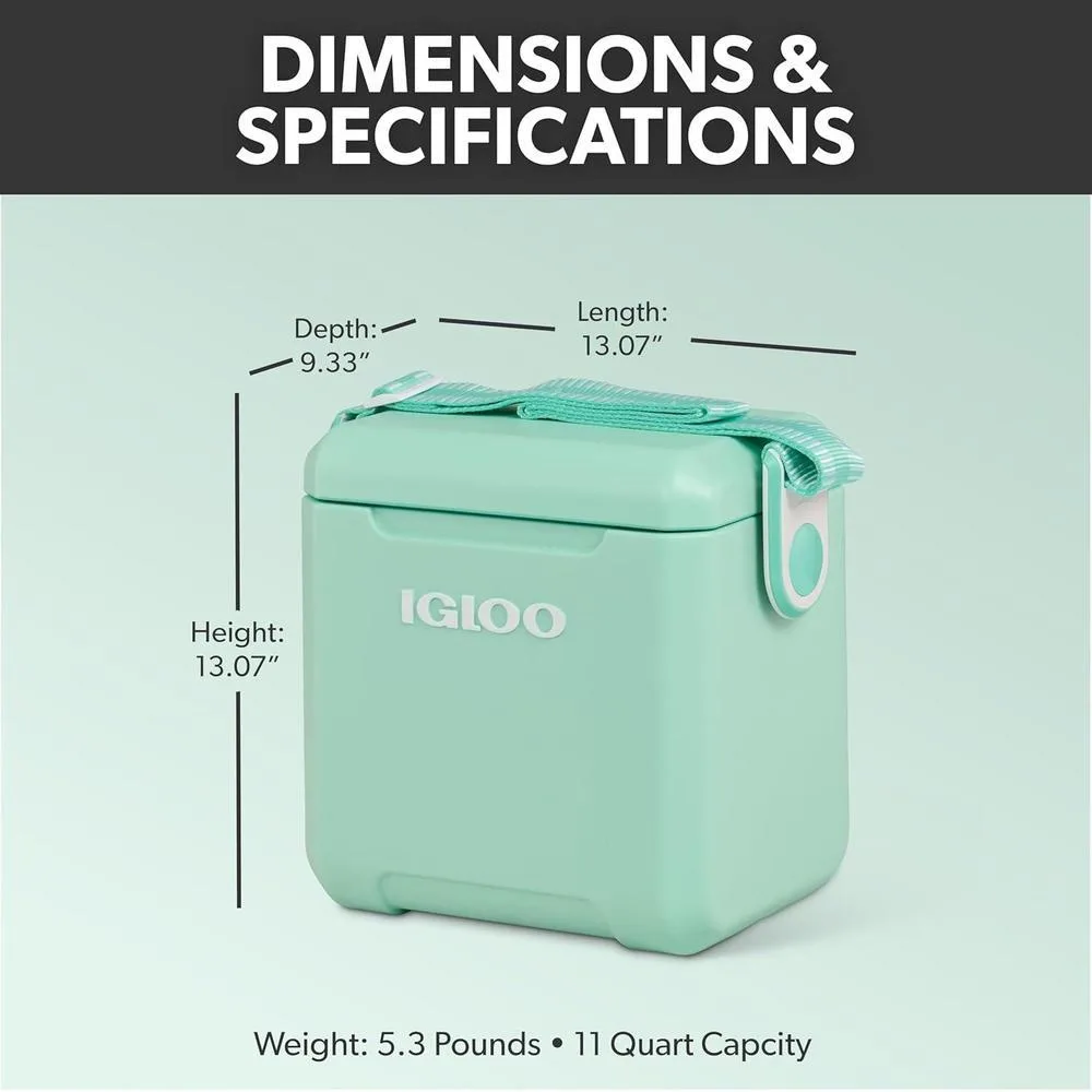 Enfriador estilo picnic Igloo aislado con correa ajustable, aislamiento MaxCold y tapa de bloqueo para acampada y pícnic