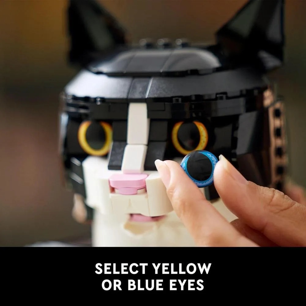 LEGO Ideas Tuxedo Cat - Juego de construcción para adultos, decoración del hogar, regalo para amantes gatos y mujeres