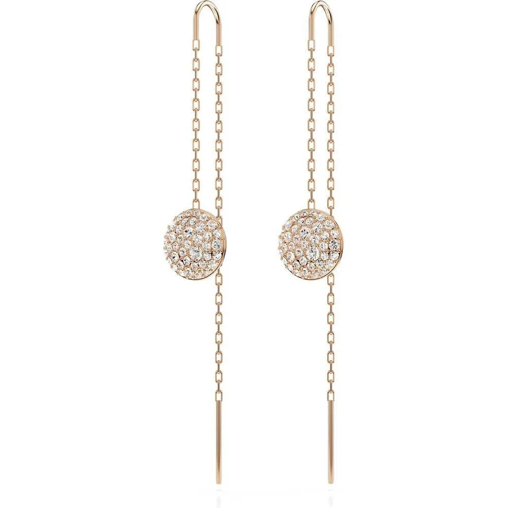 Swarovski Aretes Meteora con diseño de meteoritos y pavé de cristales transparentes redondos, inspiración galáctica