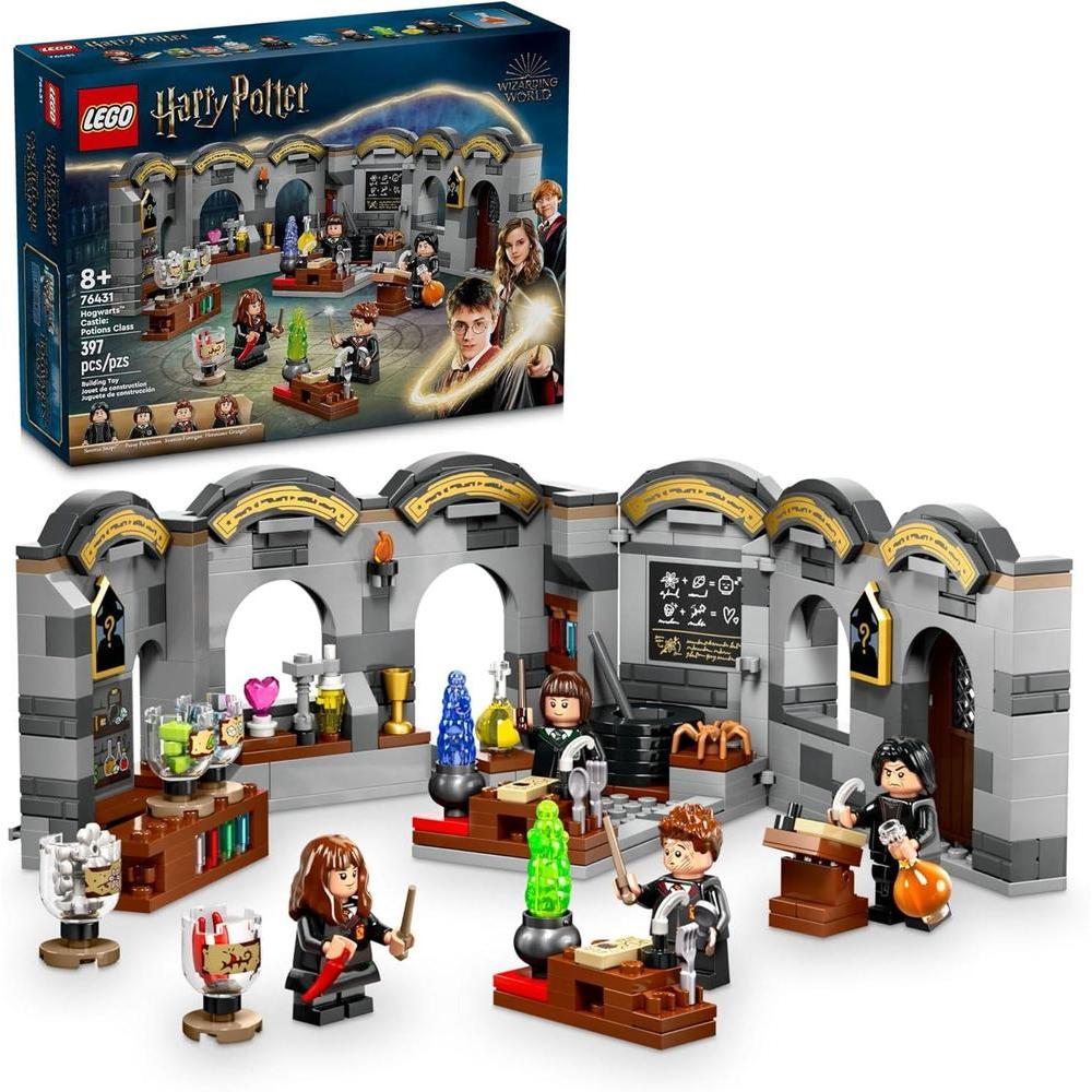 LEGO Harry Potter Hogwarts Castle: Potions Class, Collectible Building Toy with 4 Minifigures, Harry Potter Gift Idea for Kids, Buildable Halloween Toy for 8 Year Old Girls and Boys, 76431