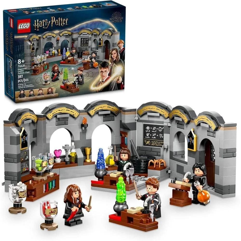 LEGO Harry Potter Hogwarts Castle: Potions Class, Collectible Building Toy with 4 Minifigures, Harry Potter Gift Idea for Kids, Buildable Halloween Toy for 8 Year Old Girls and Boys, 76431