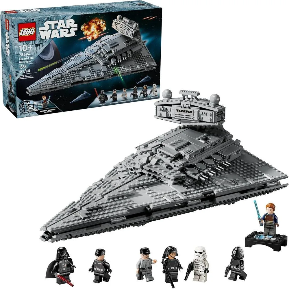 LEGO Star Wars Imperial Star Destroyer Building Toys Set - Birthday Gift Idea for Kids, Boys & Girls, Ages 10+ - Star Wars Darth Vader & 6 Minifigure Toys - 75394
