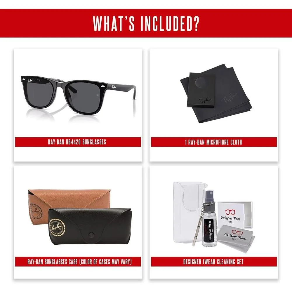 Ray-Ban RB4420 - Lentes de sol cuadrados unisex con kit de cuidado iWear incluido