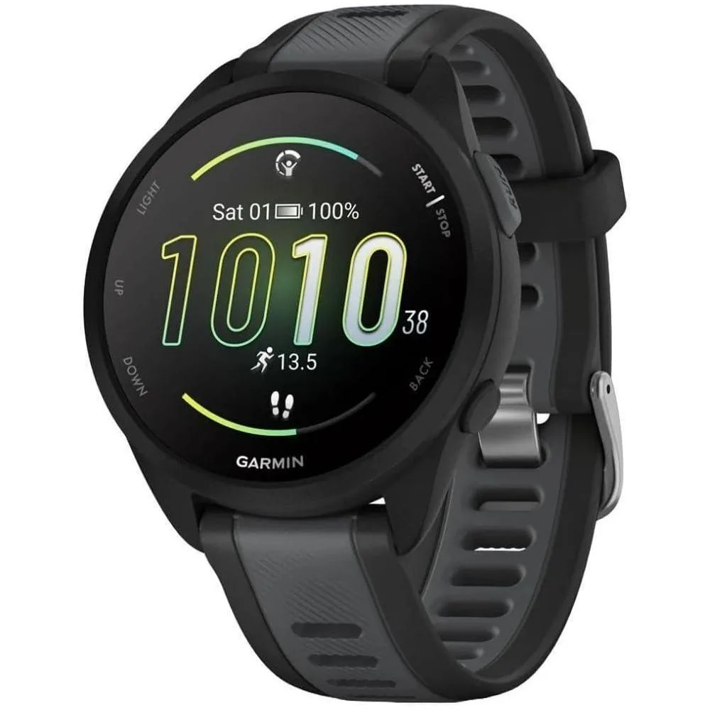 Garmin Forerunner 165, Running Smartwatch, Colorful AMOLED Display, Training Metrics and Recovery Insights, Black