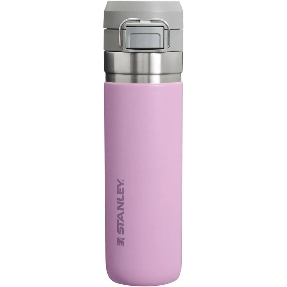 Botella de agua Stanley Quick Flip GO, tapa de botón, a prueba de fugas, acero inoxidable aislado, libre de BPA, lila