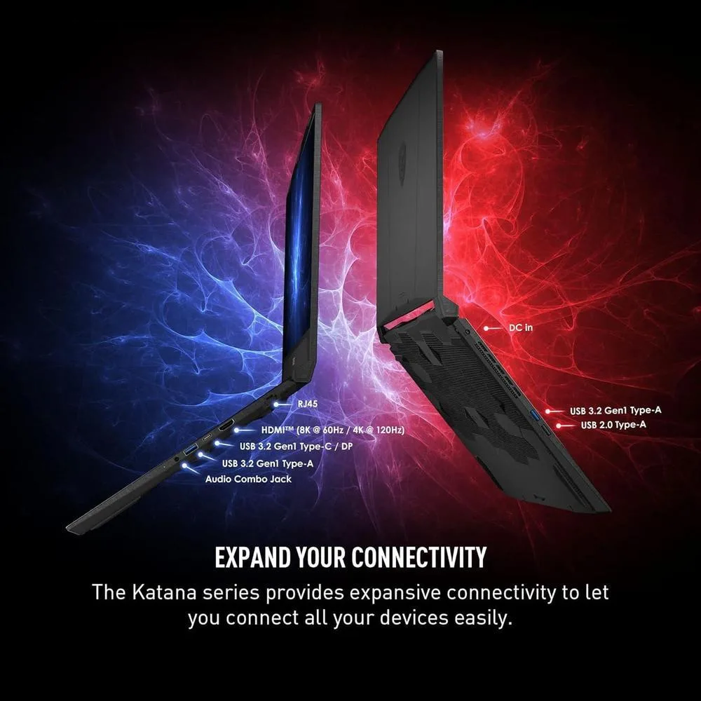 MSI Katana 15 Gaming Laptop 15.6" 165Hz QHD: Intel Core i7-13620H, NVIDIA GTX 4070, 16GB DDR5, 1TB NVMe SSD, Cooler Boost 5, Win 11: Negro