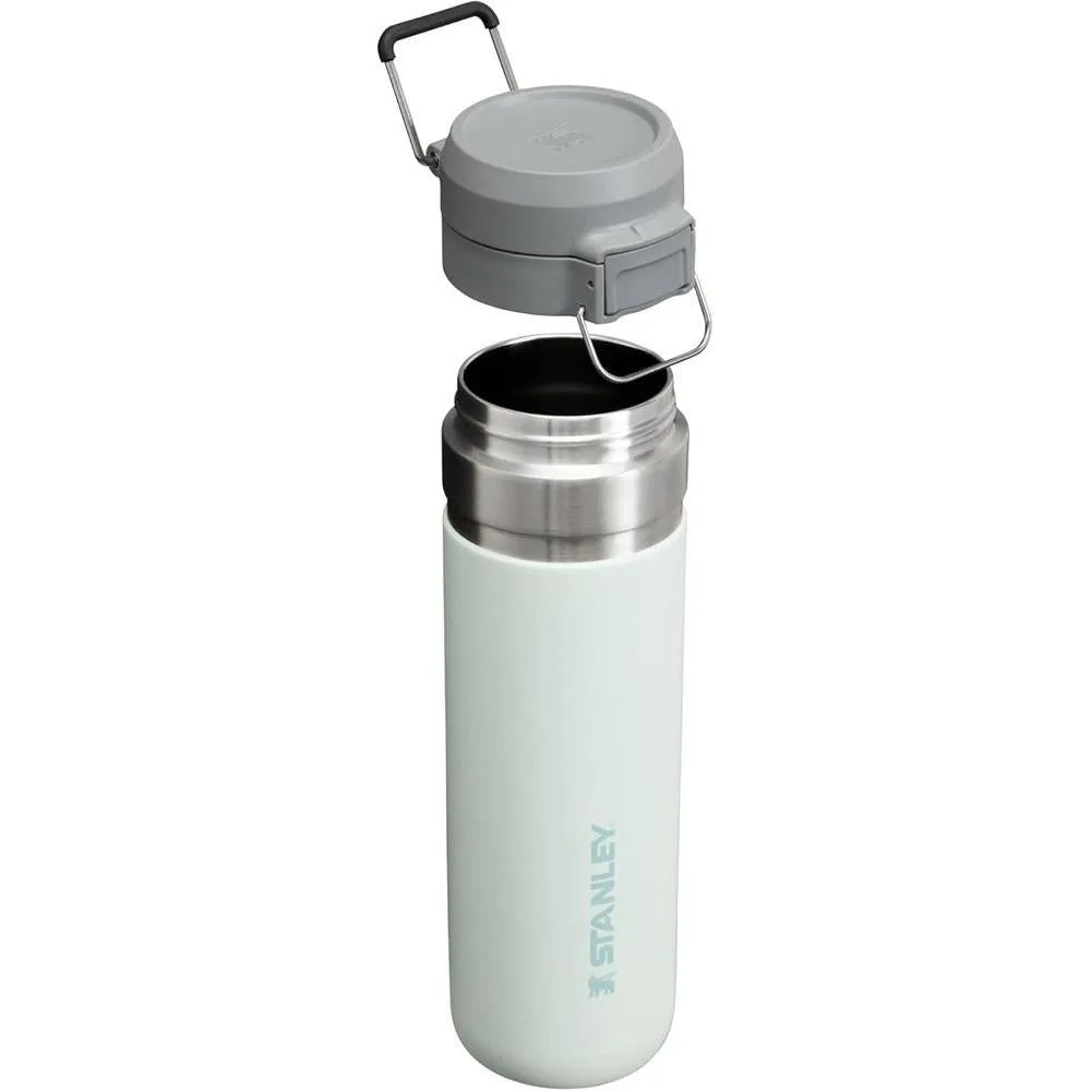Botella de agua Stanley Quick Flip GO con tapa de botón, a prueba de fugas, acero inoxidable aislado, sin BPA, color niebla