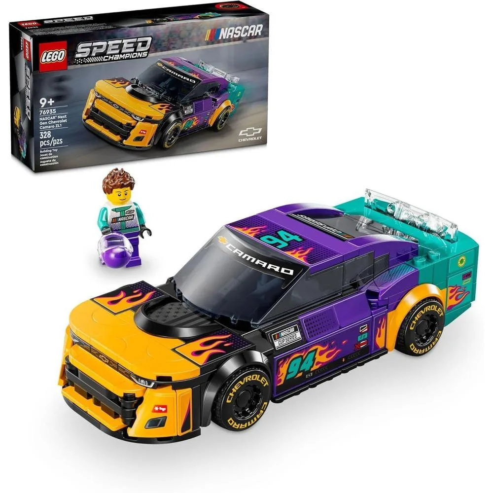 LEGO Speed Champions NASCAR Next Gen Chevrolet Camaro ZL1, Model Racecar Building Set, NASCAR Collectible Racing Toy for Kids Ages 9 and Up, 76935