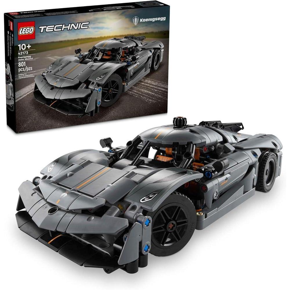 LEGO Technic Koenigsegg Jesko Absolut Grey Hypercar, Sports Car Building Toy Set for Boys and Girls, Vehicle Racing Car for Kids, Buildable Model Kit, Sports Car Toy, Motor Enthusiasts’ Gift, 42173