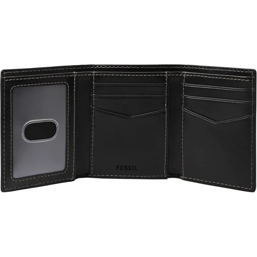Fossil Billetera de Cuero para Hombre, Trifold, con Espacio para Tarjetas, Dinero y Identificación, Diseño Compacto