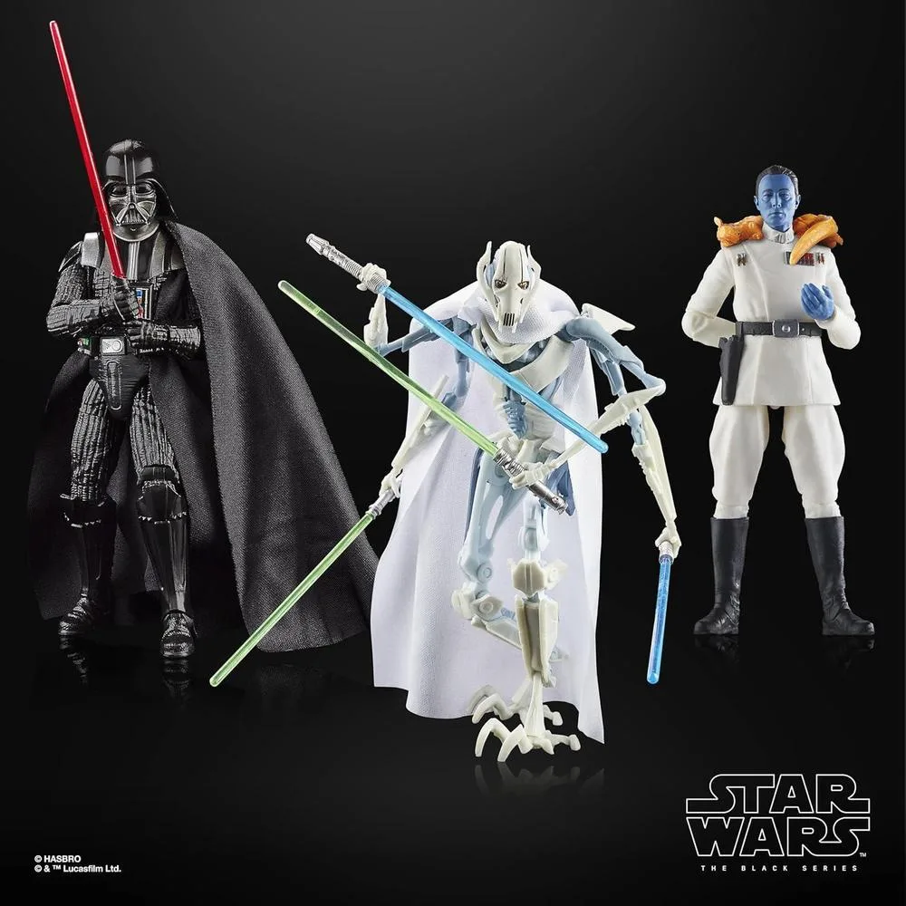 STAR WARS The Black Series Darth Vader, Gran Almirante Thrawn y General Grievous, paquete de figuras de acción coleccionables