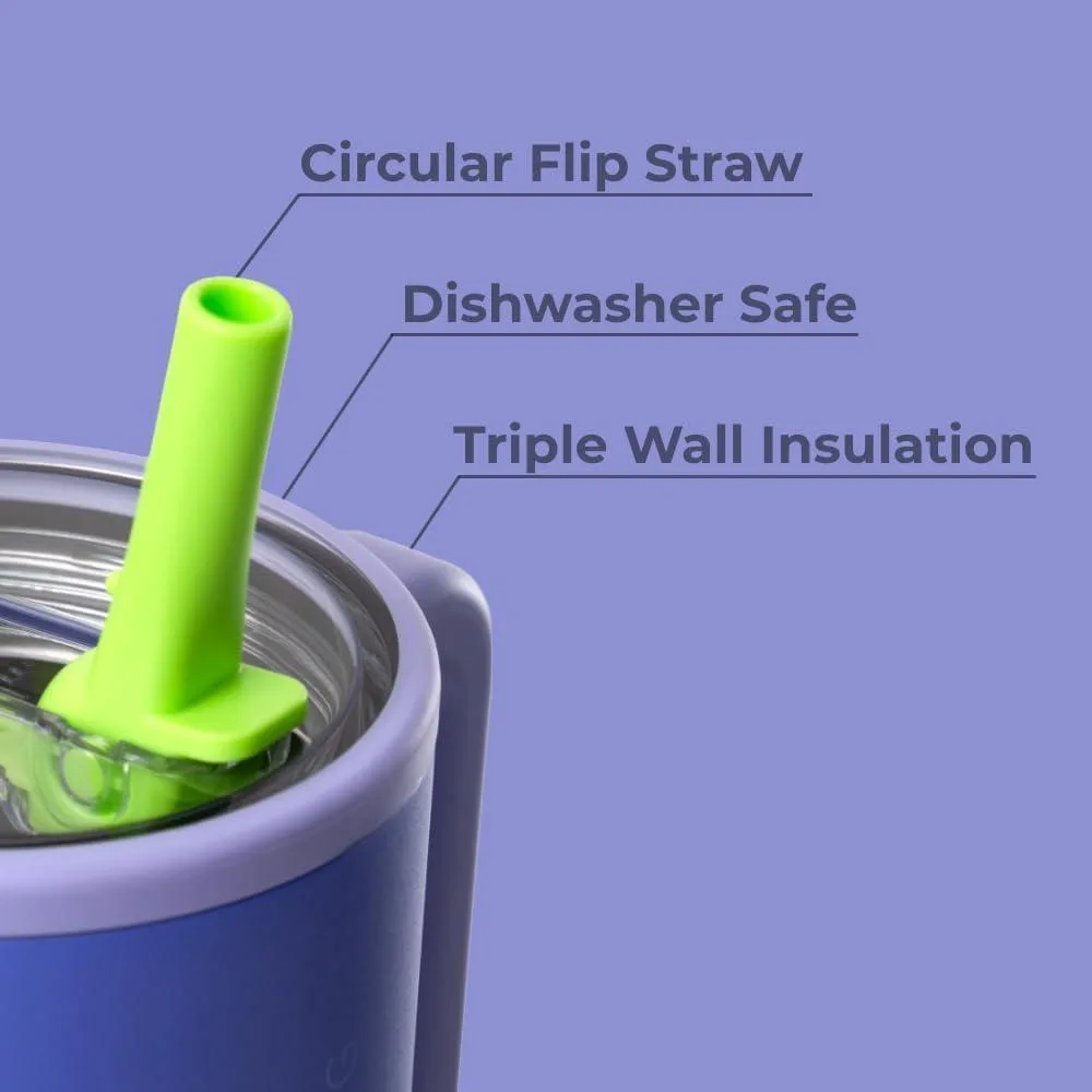 HydroJug Traveler - Moderno vaso con asa y pajilla abatible simple, resistente a las fugas, reutilizable