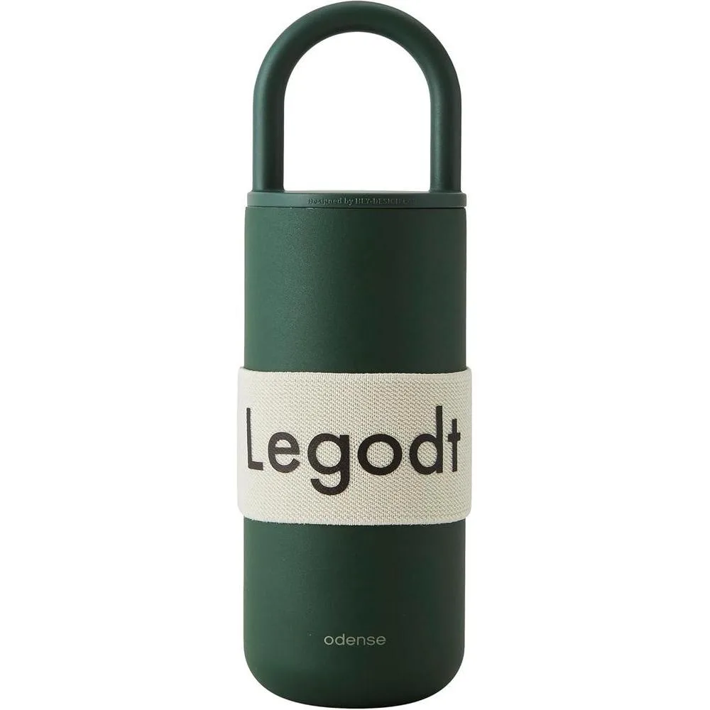 Odense Vaso térmico Legodt Loop con tapa y asa, acero inoxidable resistente a fugas, ideal para viajes y bebidas calientes o frías