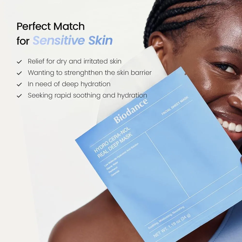 BIODANCE Hydro Cera-nol Máscara profunda real, hidratante y calmante para la piel, ideal como regalo de San Valentín