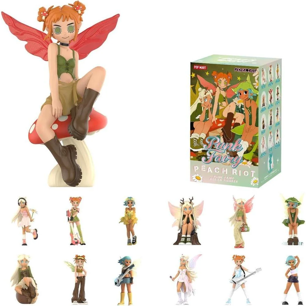 POP MART Peach Riot Punk Fairy Series Figuras aleatorias, juguetes coleccionables y decorativos