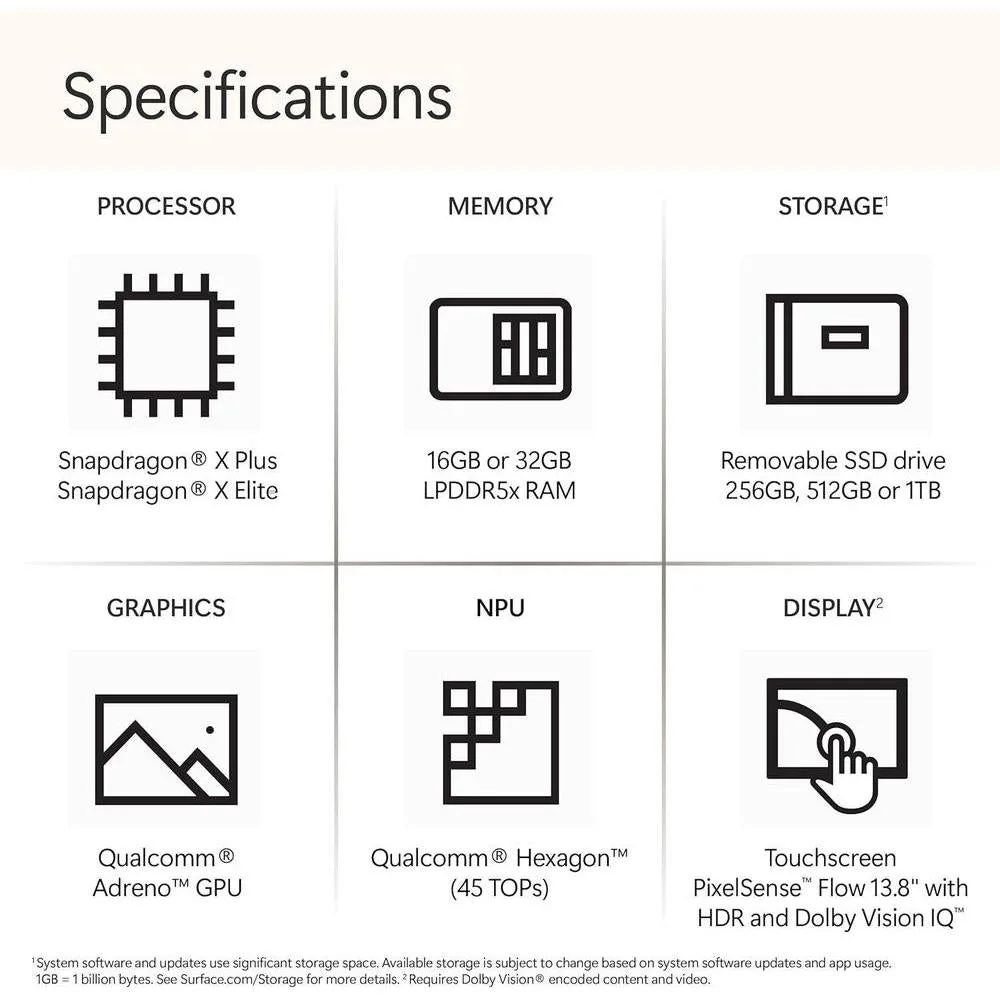 Microsoft Surface Laptop 2024, Pantalla Táctil, Snapdragon X Elite, 16GB RAM, SSD 1TB, Zafiro