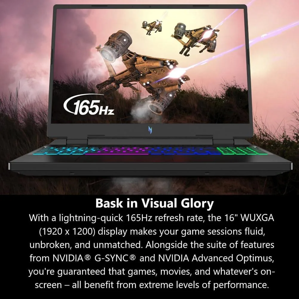 Acer Nitro 16 Laptop Gamer Ryzen 7 7840HS RTX 4060 Pantalla IPS WUXGA 165Hz 16" 16GB DDR5 1TB SSD WiFi 6E