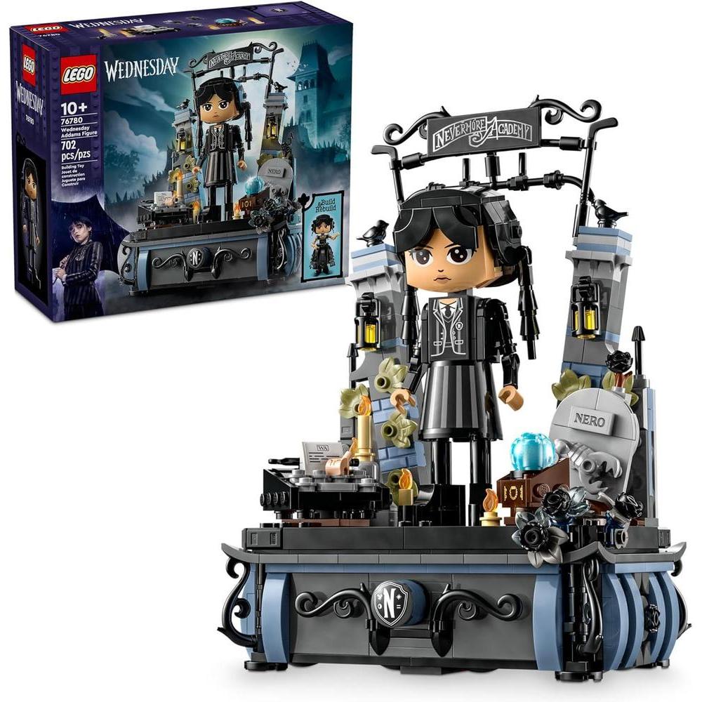 LEGO Wednesday Addams Figure - Building Toy for Kids, Girls & Boys, Ages 10+ - Collectible Wednesday Addams Doll with Display for Fans - Gift Idea for Birthday - 76780