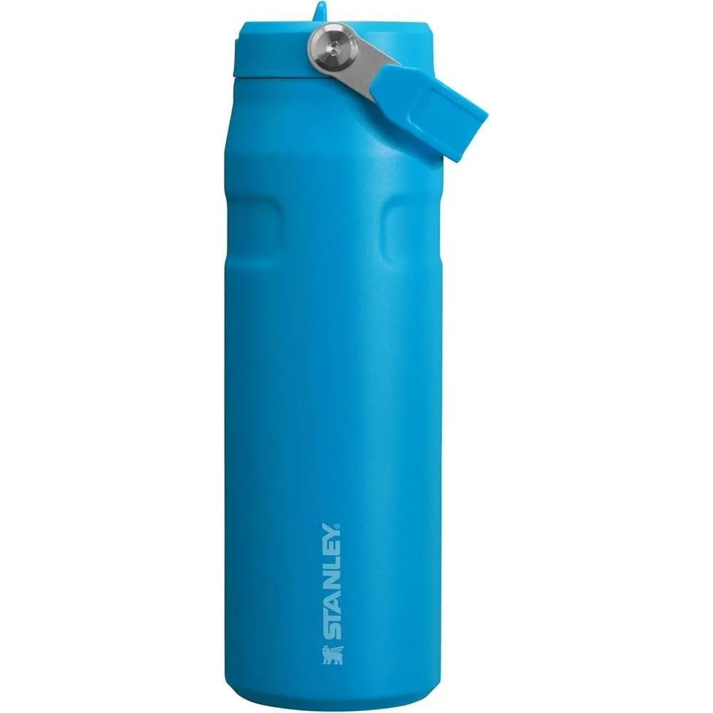 Stanley IceFlow - Botella de Agua con Pajilla Abatible 2.0 de 710 ml, Popote Integrado, Acero Inoxidable, Sin BPA, Azul Celeste