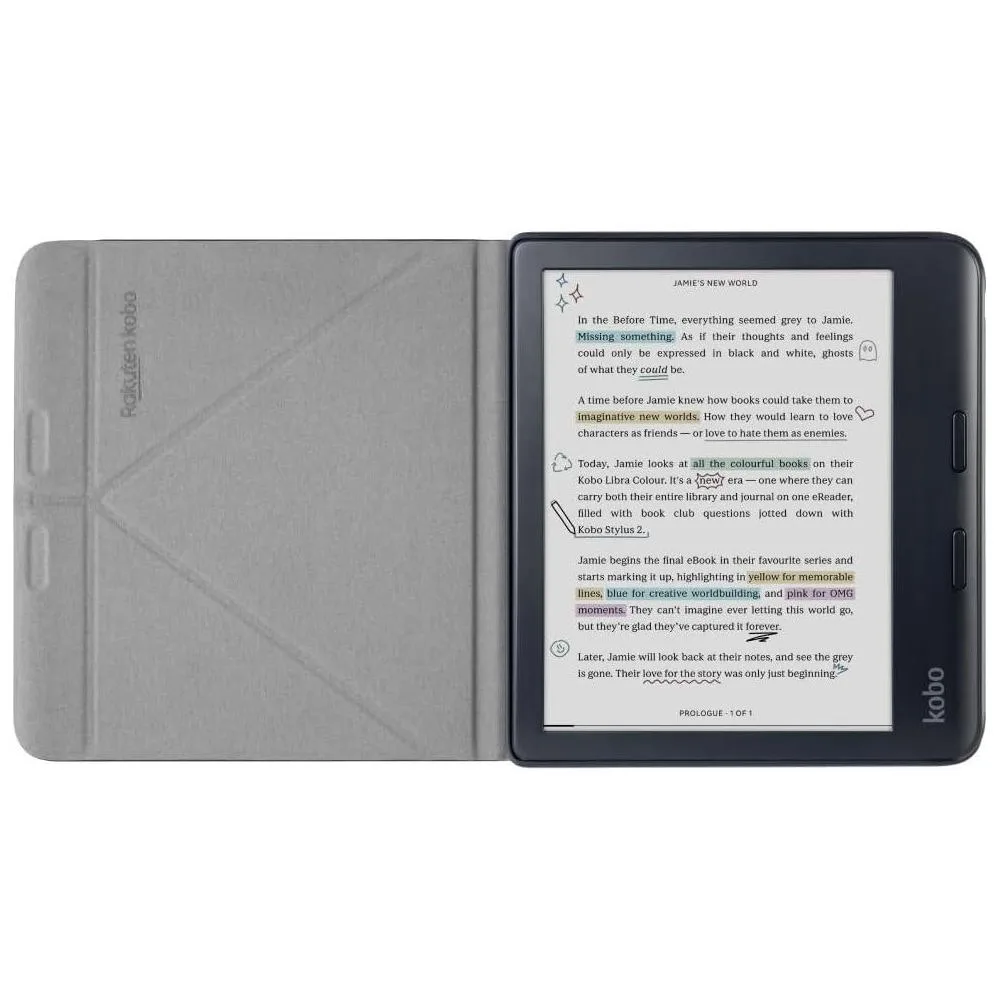 Kobo Libra Colour SleepCover con tecnología sleep/wake, soporte de cuero vegano, compatible con Kobo Libra Colour eReader